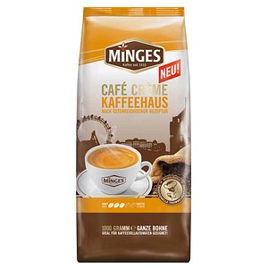 MINGES CAFFÉ CRÈME KAFFEEHAUS Kaffeebohnen, Arabica- und Robustabohnen intensiv, 1 kg