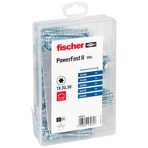 fischer Holzbauschrauben-Sortiment Meisterbox - PowerFast II PH VG TX 562275 4,5/5/6 mm x 40/50/60/70 mm
