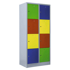 ClassiX Schließfachschrank lichtgrau, bunt X-523422, 8 Schließfächer 80,0 x 50,0 x 180,0 cm