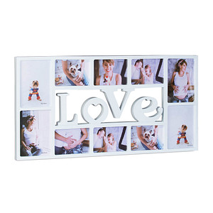 relaxdays  Collage-Bilderrahmen LOVE weiß 72,0 x 36,5 cm, 1 St.