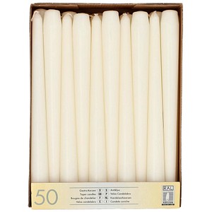 STARPAK Kerzen weiß, 50 St.
