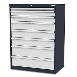 Simplaflex® Systemeinrichter C-Line Schubladenschrank anthrazit 8 Schubladen 90,0 x 57,5 x 122,0 cm, 1 St.