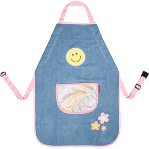 BRUNNEN Mädchen Kinder Malschürze Happy Hippie blau Einheitsgröße 1 St.