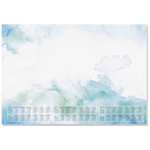SIGEL Schreibtischunterlage DESIGN 206/2027/2028 blau/grün Papier 59,5 x 41,0 cm, 30 Blatt
