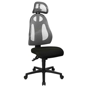 Topstar Bürostuhl Free Art mit Kopfstütze, FR100 G208X Stoff grau, Gestell schwarz