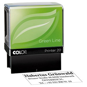 COLOP Textstempel, individualisierbar Printer 20 Green Line selbstfärbend schwarz ohne Logo, 1 St.
