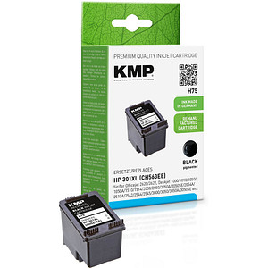 KMP H75  schwarz Druckerpatrone kompatibel zu HP 301XL (CH563EE)