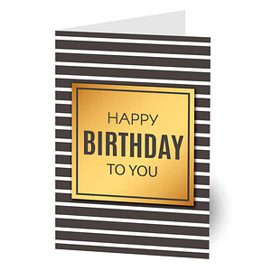LUMA Geburtstagskarte Happy Birthday LUBI44 gold/schwarz DIN B6, 1 St.
