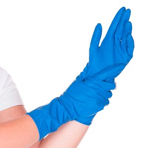 HYGOSTAR unisex Chemikalienschutzhandschuh High Risk blau Größe 9, 50 St.