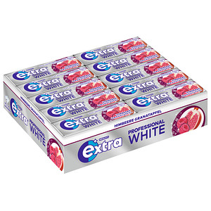 extra® PROFESSIONAL WHITE HIMBEERE GRANATAPFEL Kaugummis 30x 10 Dragees, 30 St.
