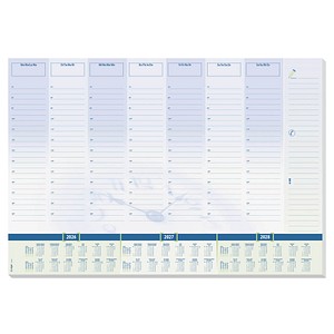 SIGEL Schreibtischunterlage Time blau/grün Papier 59,5 x 41,0 cm, 30 Blatt