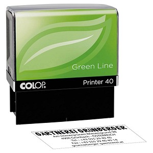 COLOP Textstempel, individualisierbar Printer 40 Green Line selbstfärbend schwarz ohne Logo