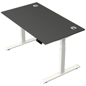 Kerkmann Move 2 Plus elektrisch höhenverstellbarer Schreibtisch anthrazit rechteckig, T-Fuß-Gestell weiß 140,0 x 80,0 cm