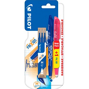 AKTION: PILOT FRIXION ball Tintenroller-Set 0,35 mm, Schreibfarbe: blau, 1 Set + GRATIS 1x FRIXION light Textmarker gelb