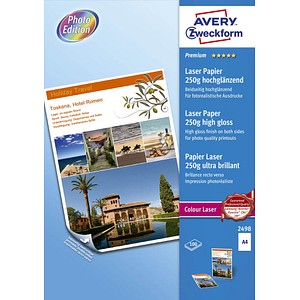 AVERY Zweckform Fotopapier 2498 DIN A4 hochglänzend 250 g/qm 100 Blatt AVERY Zweckform Fotopapier 2498 DIN A4 hochglänzend 250 g/qm 100 Blatt