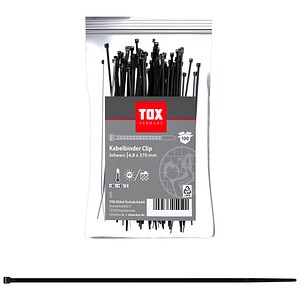 TOX Kabelbinder Clip schwarz 370,0 mm x 4,8 mm, 100 St.