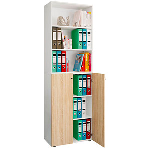 VCM my office Regalschrank 2XL Lona, 919152 sonoma-eiche, weiß 70,2 x 39,0 x 220,0 cm, 1 St.