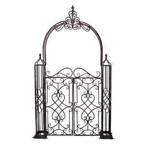 Garden Pleasure Rankbogen mit Tor TOWADA Metall schwarz gebogen 150,0 x 23,5 x 245,0 cm, 1 St.