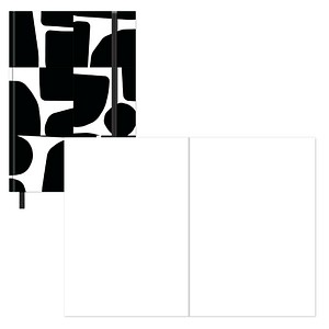papique® Notizbuch Papique DIN B5 blanko, schwarz/weiß Hardcover 80 Seiten, 1 St.