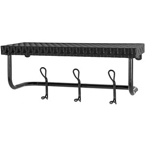 HAKU Möbel Wandgarderobe 21527 schwarz Metall 6 Haken 42,0 x 19,0 cm