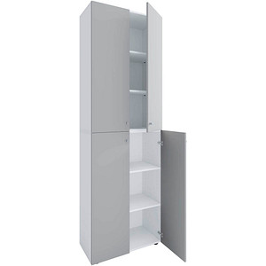 VCM my office Aktenschrank 2XL Lona, 919148 grau, weiß 4 Fachböden 70,0 x 39,0 x 220,0 cm