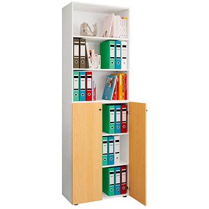 VCM my office Regalschrank 2XL Lona, 919153 buche, weiß 70,2 x 39,0 x 220,0 cm, 1 St.