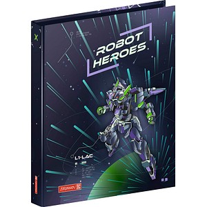 BRUNNEN ROBOT HEROES Ringbuch 2-Ringe dunkelblau, lila 3,2 cm DIN A4, 1 St.