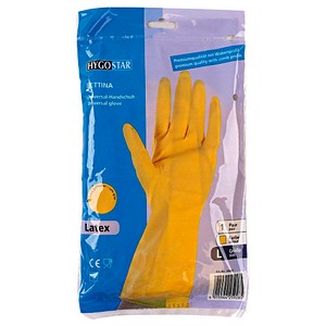 HYGOSTAR unisex Gummihandschuhe Bettina gelb Größe 9, 1 Paar