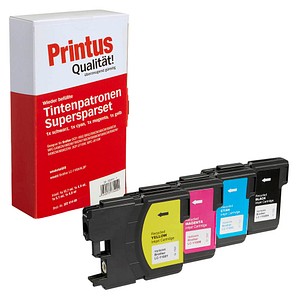 Printus  schwarz, cyan, magenta, gelb Druckerpatronen kompatibel zu brother LC-1100BK/C/M/Y, 4er-Set