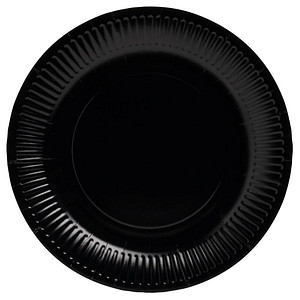 PROnappe Pappteller schwarz Ø 23,0 cm, 20 St.