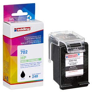 edding EDD-702 schwarz Druckerpatrone kompatibel zu HP 305XL (3YM62AE)