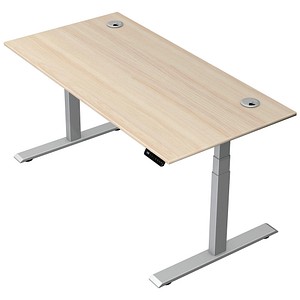 Kerkmann Move 2 Plus elektrisch höhenverstellbarer Schreibtisch ahorn rechteckig, T-Fuß-Gestell silber 160,0 x 80,0 cm
