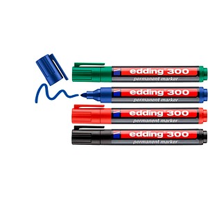 edding 300 Permanentmarker farbsortiert 1,5 - 3,0 mm, 4 St.