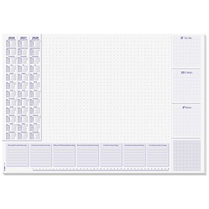 SIGEL Schreibtischunterlage Lilac 2026/2027/2028 weiß/lila Papier 59,5 x 41,0 cm, 30 Blatt