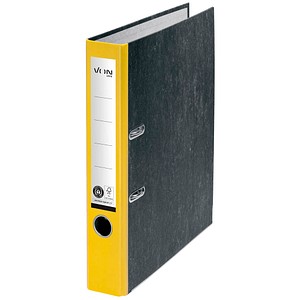 VON LEITZ Ordner gelb mamoriert Karton 5,0 cm DIN A4, 1 St.