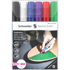 Schneider Paint-It 320 V1 Acrylstifte farbsortiert 4,0 mm, 6 St.