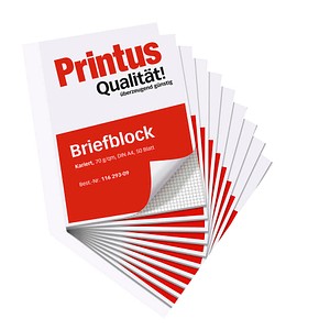 Printus Briefblöcke DIN A4 kariert, 10 Blöcke