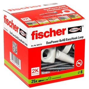 fischer EasyHook Loop - DuoPower 8x40 2K 564173 Dübel mit Schrauben, 25 St.
