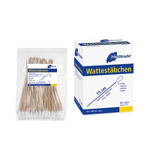 Meditrade® Wattestäbchen braun, 1.000 St.