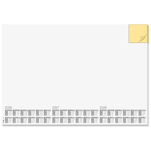 SIGEL Schreibtischunterlage Memo 2026/2027/2028 weiß Papier 59,5 x 41,0 cm, 30 Blatt