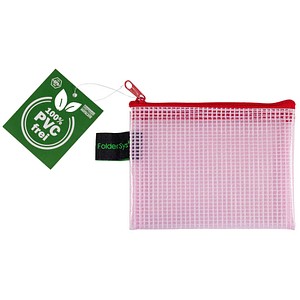 FolderSys Reißverschlussbeutel DIN A7 transparent/rot 0,20 mm, 1 St.