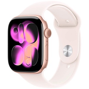 Apple Watch Series 11 46 mm Aluminium (GPS) Sportarmband S/M  blassrosa, roségold