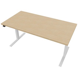 Quadrifoglio Up&Up elektrisch höhenverstellbarer Schreibtisch eiche rechteckig, C-Fuß-Gestell weiß 160,0 x 80,0 cm