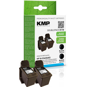 KMP H11D schwarz Tintenpatronen ersetzt HP 2x 56 (C9502AE) KMP H11D schwarz Tintenpatronen ersetzt HP 2x 56 (C9502AE)
