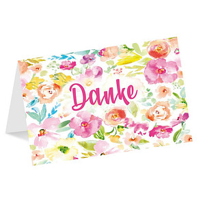 LUMA Dankeskarte Blumenrand LU2365 DIN B6, 1 St.