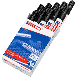 edding No. 1 Permanentmarker schwarz 1,0 - 5,0 mm, 10 St.