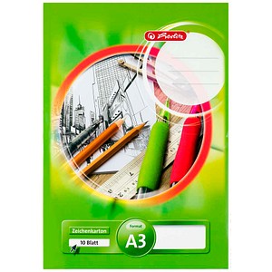 herlitz Zeichenblock DIN A3 190 g/qm, 10 Blatt, 1 St.