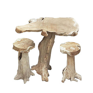 Garden Pleasure Bartisch-Set SURGA, natur Holz, 3-teilig