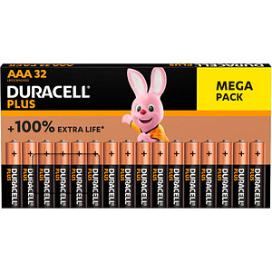 DURACELL Batterien PLUS Alkali-Mangan Micro AAA 1,5 V, 32 St.