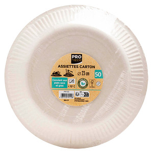 PROnappe Pappteller weiß 23,0 x 23,0 cm, 50 St.